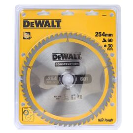 Диск пильный по дереву DeWalt CONSTRUCTION DT90250 254х30мм 60T — Фото 1